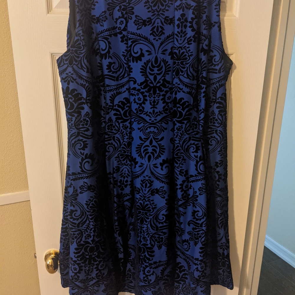 Gabby Skye Blue with faux velvet pattern
